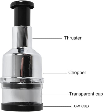 Stainless Steel Onion Chopper - Manual Handheld Nut & Vegetable Chopper