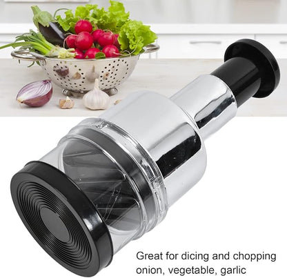 Stainless Steel Onion Chopper - Manual Handheld Nut & Vegetable Chopper